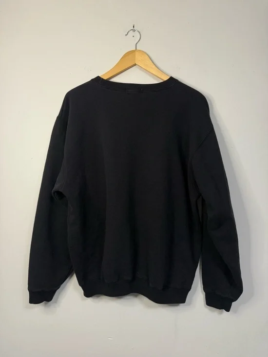 1980’s Club Monaco Men's Black Logo Crewneck Sweatshirt Cursive Tag - Picture 2 of 5